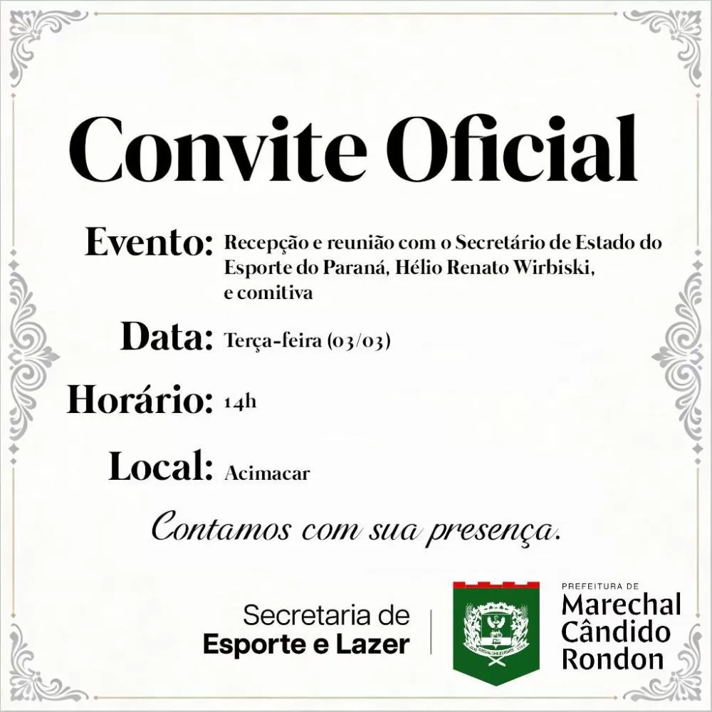 Secretário de Esportes do Parana tem encontro em Marechal Candido Rondon