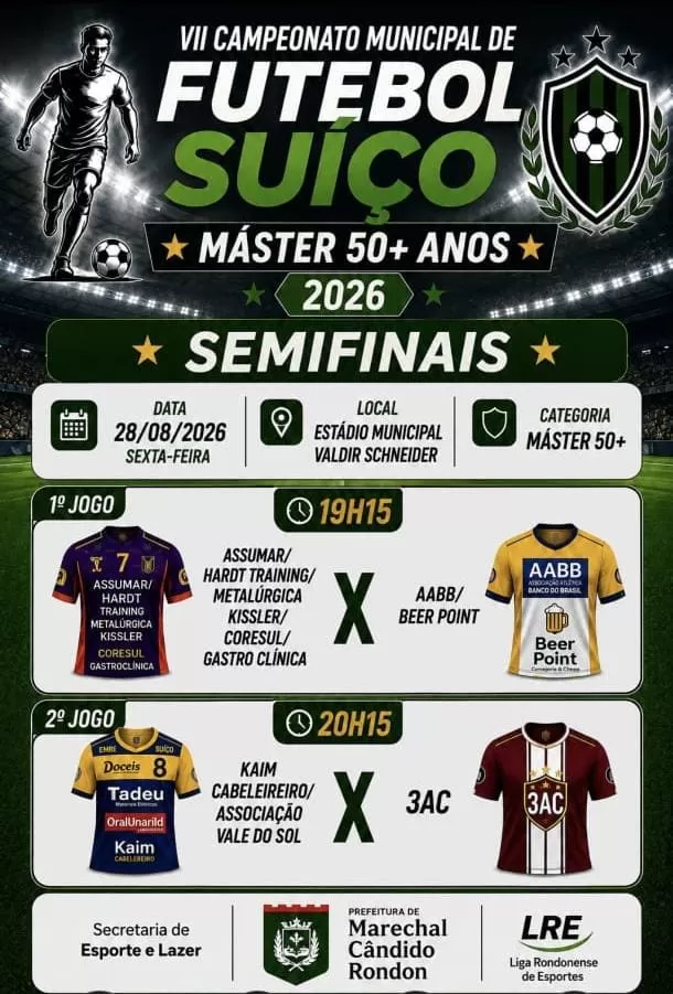 QUEM MANDA NO FUTEBOL SÚIÇO? SEMIFINAIS DO MÁSTER 50+ PROMETEM PEGAR FOGO NESTA SEXTA EM MARECHAL CÂNDIDO RONDON