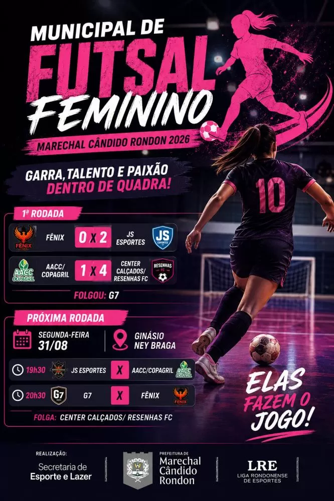 Municipal de Futsal Feminino começa com dois jogos e já prepara segunda rodada