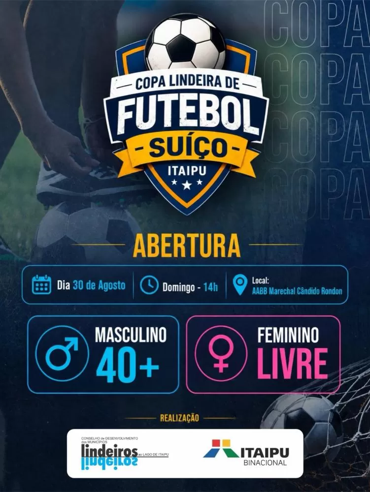 Copa Lindeira de Futebol Suíço Itaipu movimenta Marechal Cândido Rondon com atletas de 19 municípios