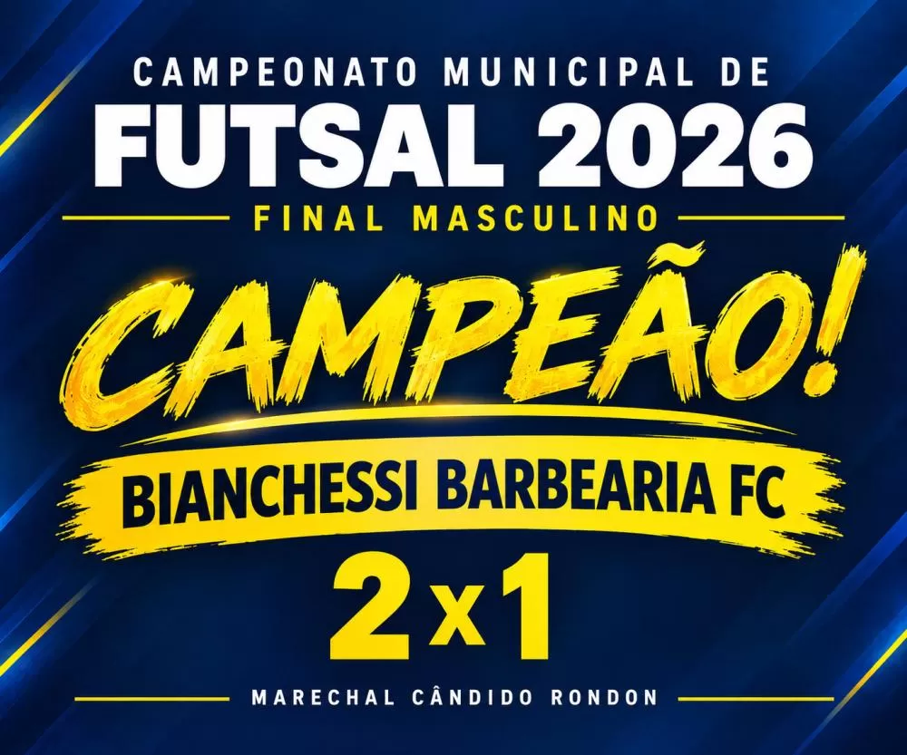 BIANCHESSI BARBEARIA FC É CAMPEÃO DO FUTSAL MASCULINO DE MARECHAL RONDON